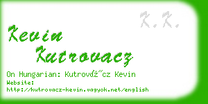 kevin kutrovacz business card